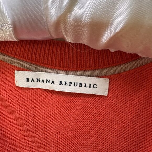 Banana Republic Carpe Diem Silk Blend Sweater Orange Taupe Crewneck Small - Picture 6 of 7